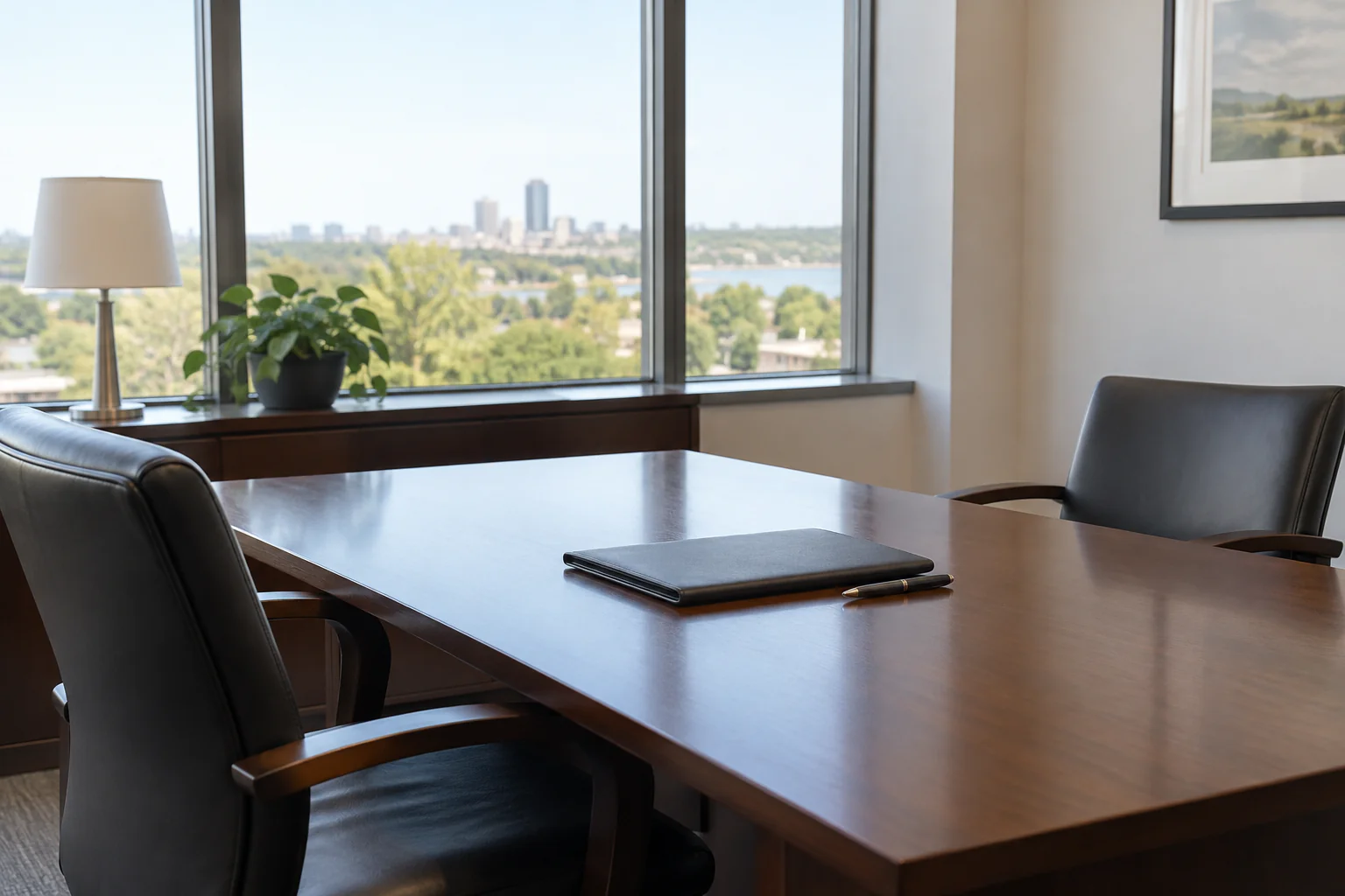 Empty workplace meeting room