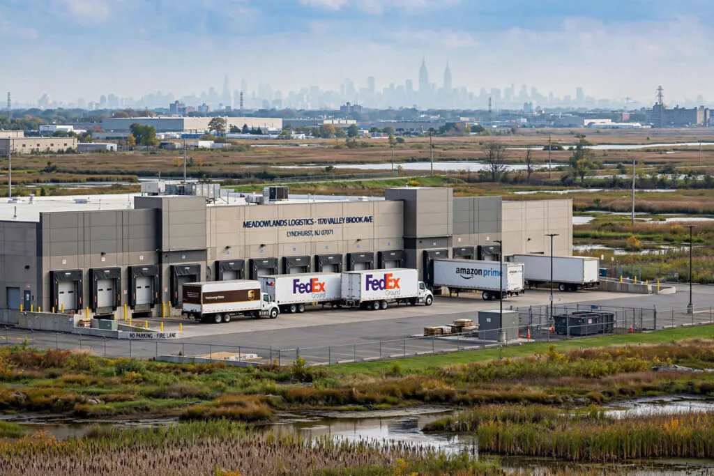 Warehouse and logistics buildings near the Meadowlands in Lyndhurst, New Jersey